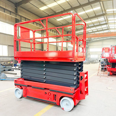Capacité de chargement nominale de 320 kg Plateforme hydraulique à ciseaux auto-propulsée personnalisée avec roue en caoutchouc