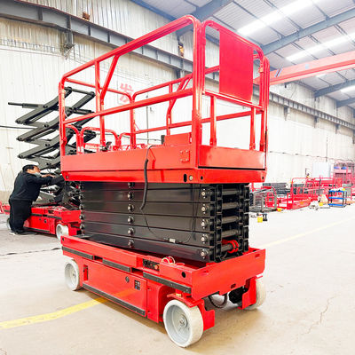 Capacité de chargement nominale de 320 kg Plateforme hydraulique à ciseaux auto-propulsée personnalisée avec roue en caoutchouc