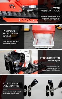 800 kg Capacité MINI Dumpper 1480 x 832 x 1344 mm Dimension pour le chantier de construction