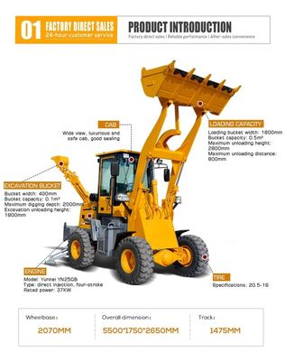 La chargeuse polyvalente d'une tonne et la mini-excavatrice remorquante pour vos besoins de construction