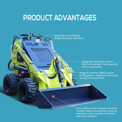 Construction Diesel Mini tracé skid chargeur avec pièces jointes Seau pompe hydraulique Huade