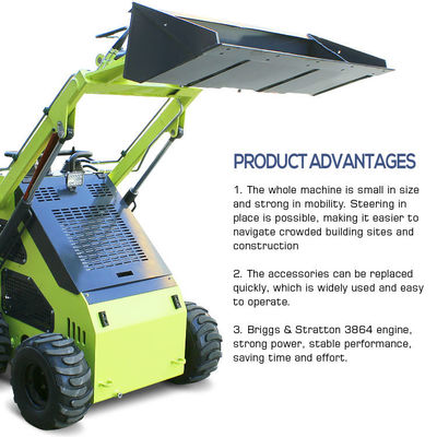 Construction Diesel Mini tracé skid chargeur avec pièces jointes Seau pompe hydraulique Huade