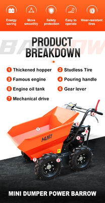 Chargeur à roues à roulettes Mini-Dumper Site Mini-Crawler Dumper Loader avec puissance nominale de 4,1/3600kw/rpm