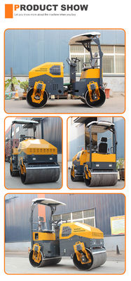 Compacteur hydraulique à rouleaux à double tambour de 3 tonnes pour une roue lisse et compacte