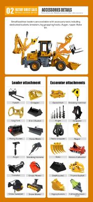 Compact 4x4 chinois mini chargeur de pelle avec pompe hydraulique BOXINHUASHENG