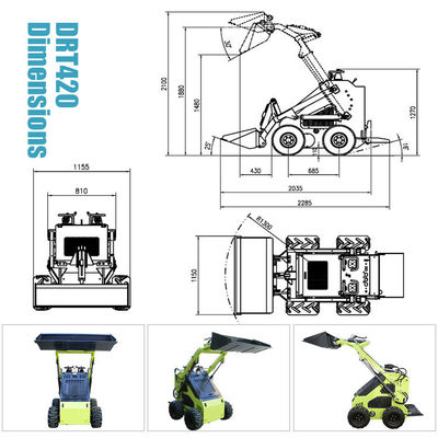 Chargeur à direction de glissement approuvé par l'EPA avec moteur Briggs Stratton et accessoires polyvalents