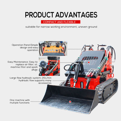 MOOG Mini Diesel Crawler Track Loader avec une vitesse de moteur de 3600 tr/min et un marteau hydraulique