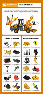 HQ-WZ-15-26 chargeur de pelle multi-fonctionnelle pelle avec 500 mm de distance entre roues