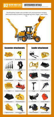HQ-WZ-20-28 Mini Excavateur à chargement de remorque avec 37 kW et 500 mm Min. Radius de rotation