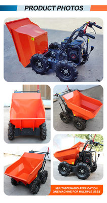 Récupération de la corde à la traction manuelle Démarrer le mini-chariot-déchargeur avec puissance du moteur à essence et un seau de 125L