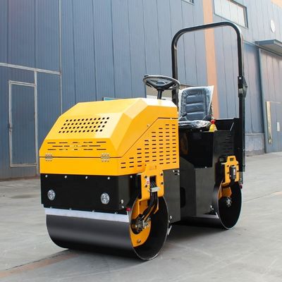 1000kg Vibratory Mini Road Compactor Double Drum Ride On Road Roller pour les travaux de construction