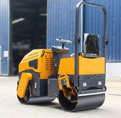 Mini double tambour vibrateur 2 tonnes 1 tonne routier rouleau compacteur vitesse de marche 0-6km/h