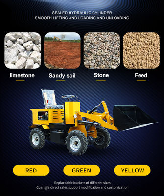 CE EPA Backhoe batterie 4 roues motrices Petits chargeurs électriques avec démarrage électrique
