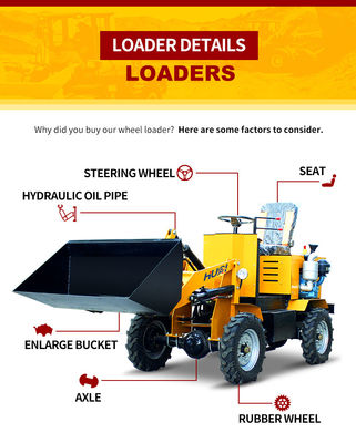 CE EPA Backhoe batterie 4 roues motrices Petits chargeurs électriques avec démarrage électrique