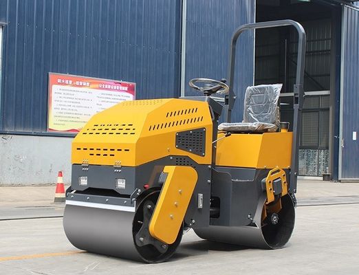 1 tonne à double tambour marche derrière la route rouleau compacteur de sol rouleaux pour la construction de routes