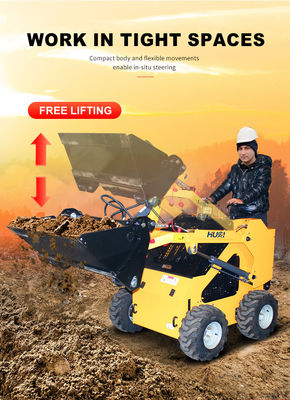 Puissant chargeur de direction mini-skid de 500 kg avec piste 15,7 kW et puissance maximale 17,1 kW