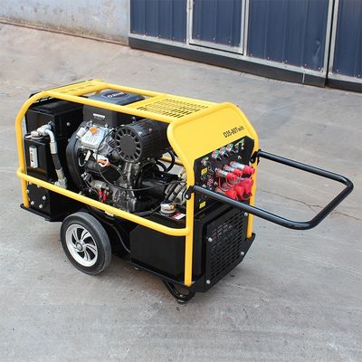 Un groupe électrogène hydraulique à moteur diesel portable avec pompe à vis et capacité de réservoir de 18 litres