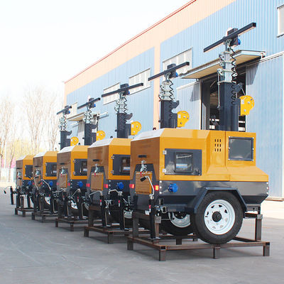 220v Voltage d'entrée Trailers mobiles à moteur diesel Power Led Light Tower avec conception portable