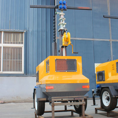 220v Voltage d'entrée Trailers mobiles à moteur diesel Power Led Light Tower avec conception portable