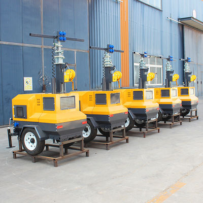 Tour d'éclairage mobile de construction, générateur diesel monté sur remorque