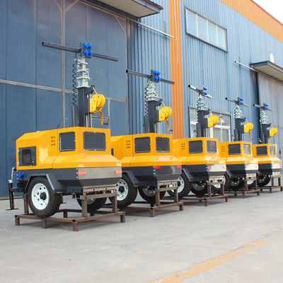 Tour d'éclairage mobile de construction, générateur diesel monté sur remorque