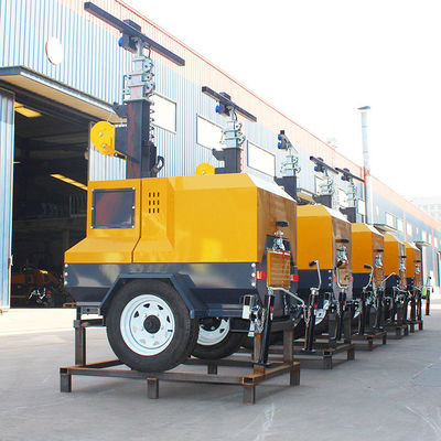 Tour d'éclairage mobile de construction, générateur diesel monté sur remorque