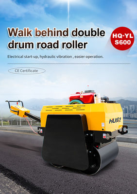0.5 Tonnes marche derrière double tambour rouleau vibrant rouleau routier avec point de vente unique