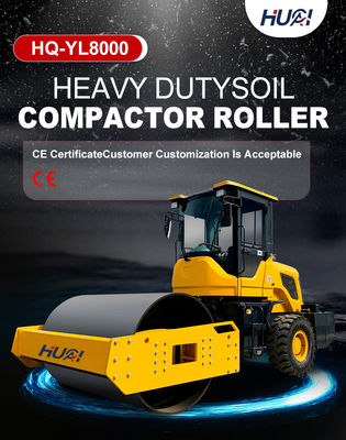 Compacteur de terre en acier à rouleaux de 8 tonnes à rouleaux de route vibrants